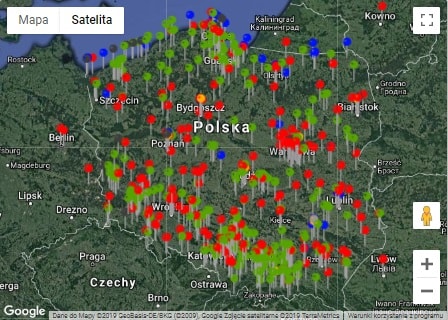 Mapa miejsc treningowych